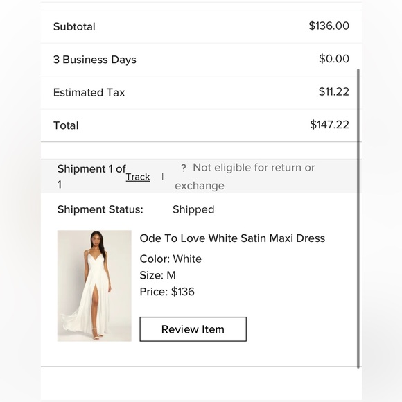 NWT white Lulus gown - Picture 6 of 6